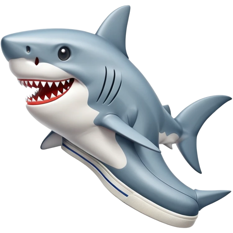 a shark with a sneaker emoji