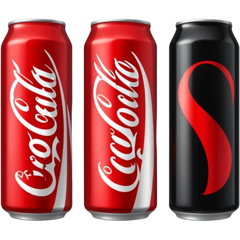 5 different cans of coke placed in line emoji