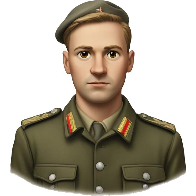 guy 28 years old german military 1940 photorealistic serious emoji