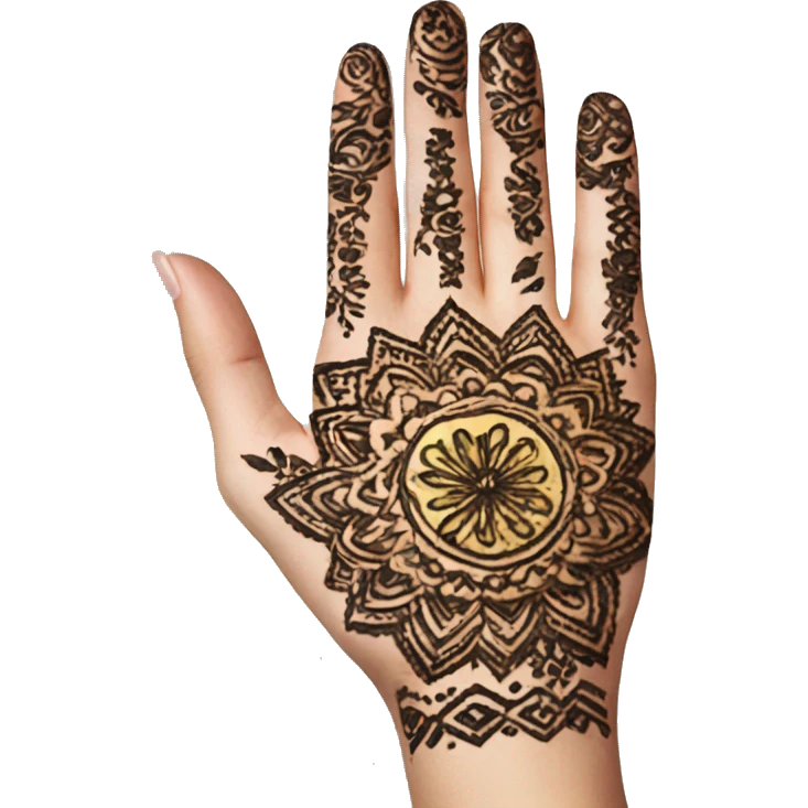 Henna on hand emoji