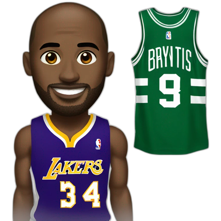 kobe bryant with celtics jersey emoji