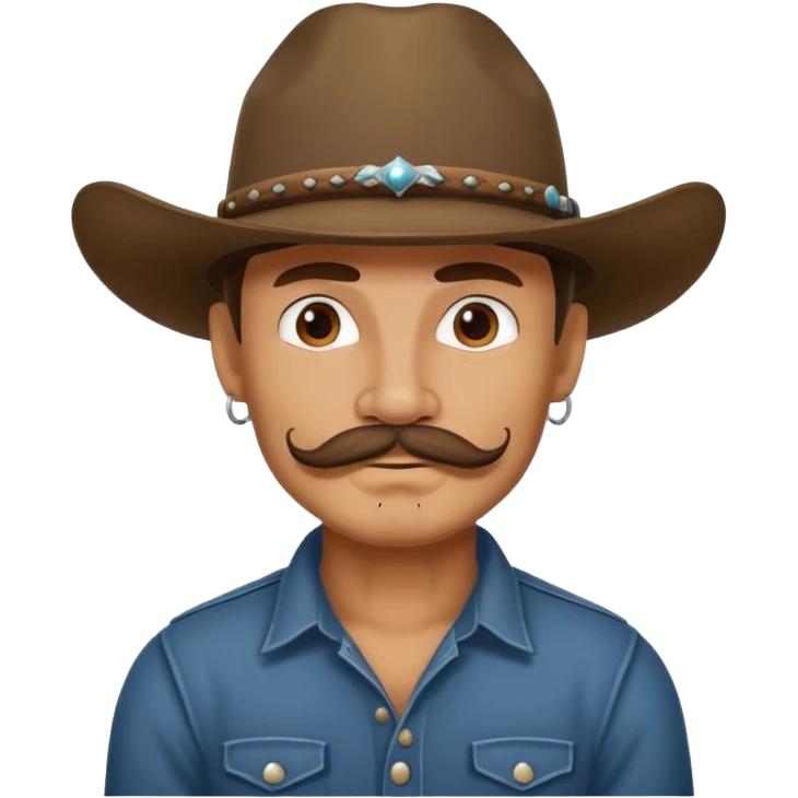 tattooed and mustached cowboys emoji