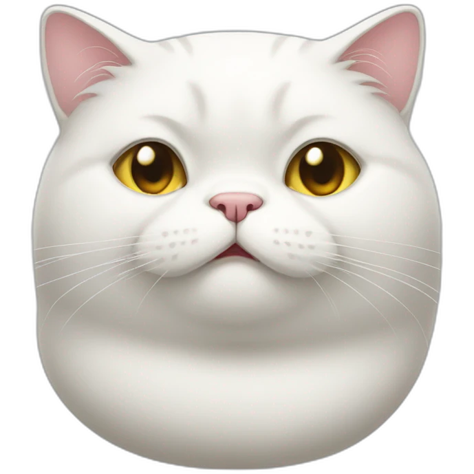 Fat white cat emoji
