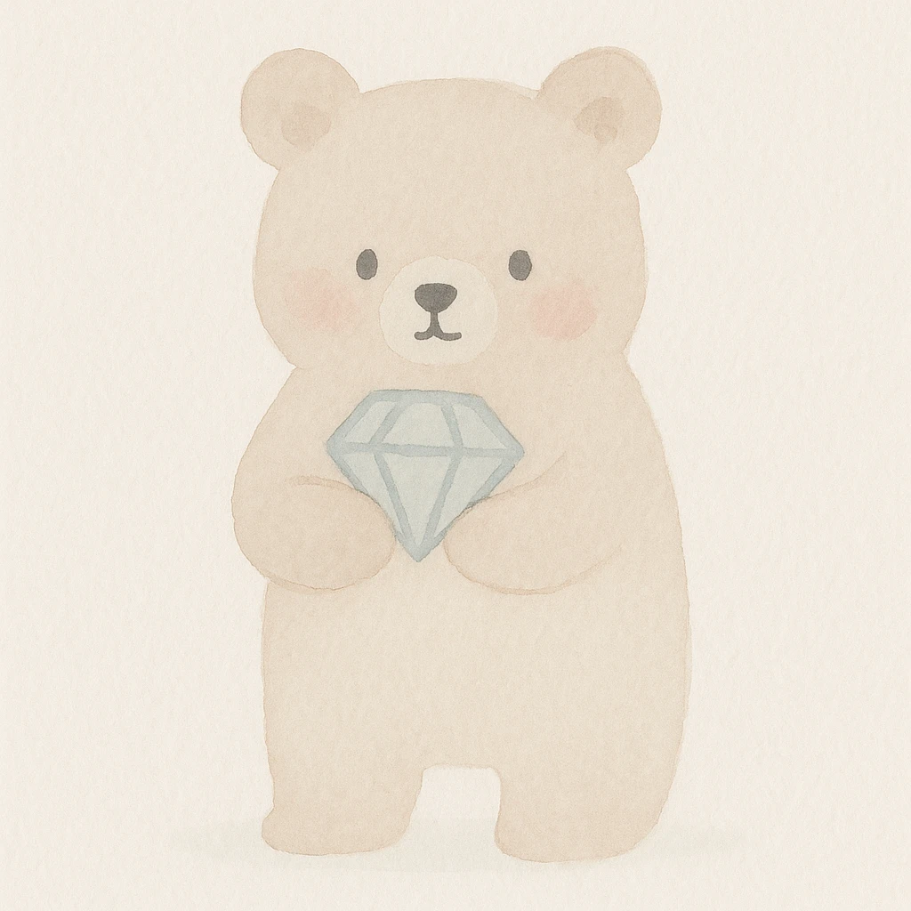 cute animal holding a diamond emoji