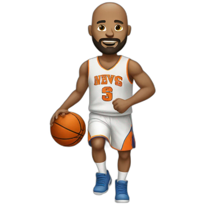 bald man with beard playing basketball emoji