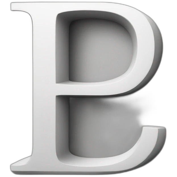 letter P, beautiful typography, black and white, realistic emoji