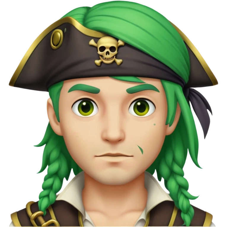 Pirate green hair male emoji