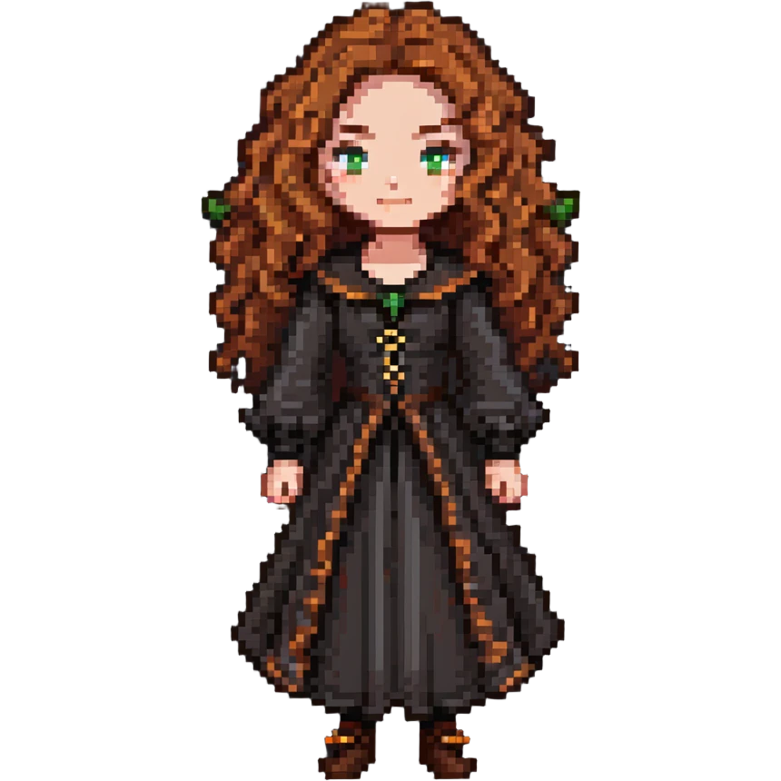 witch with caramel brown curly hair emoji