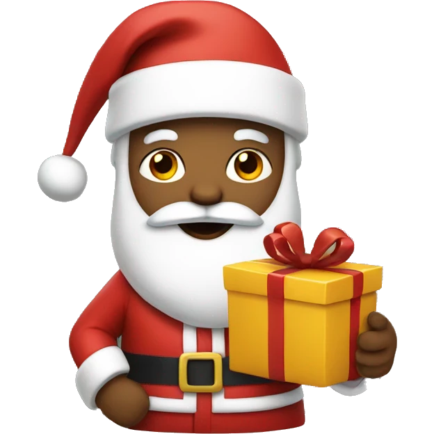 Santa holding presents emoji