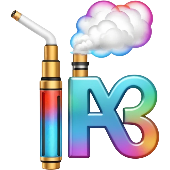 Letter A is designed in the style of an electronic cigarette (Vape theme) with dimensions of 512 by 512 emoji