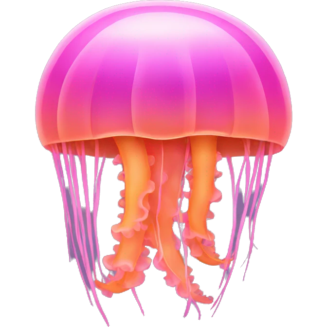Jellyfish pink and orange emoji