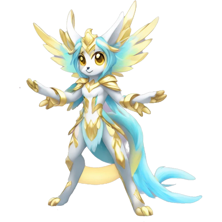 Anthro Sona Colorful Ethereal Godly Celestial Shiny Fakemon Full Body emoji