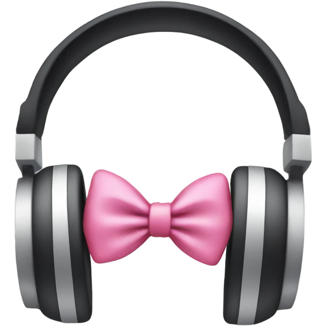 Headphones with pink bow emoji