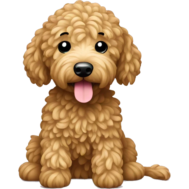 goldendoodle doing crochet emoji