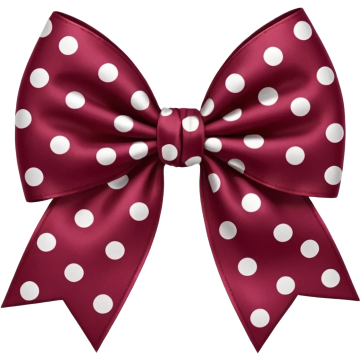 Burgandy bow with white polka dots emoji