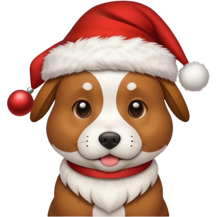 Dog with Christmas hat on emoji