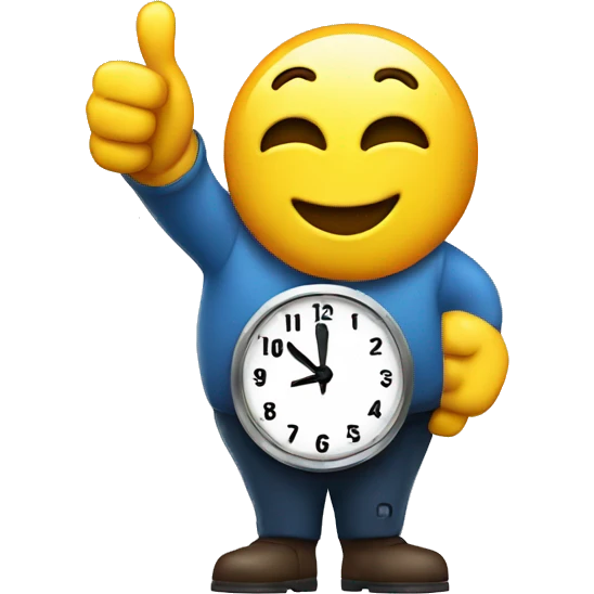 thumbsup with clock emoji