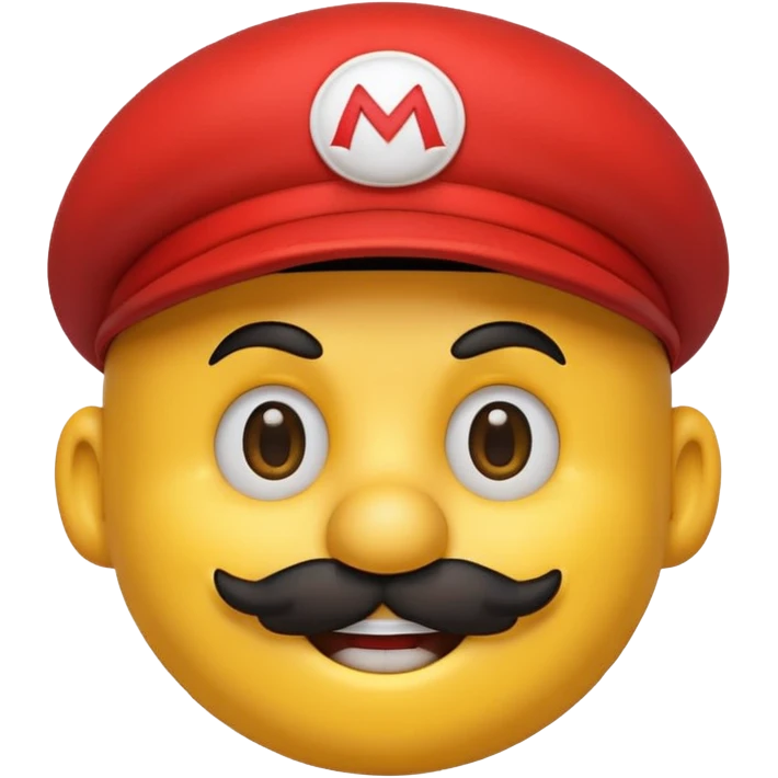 Smiley with Mario hat AND mustache emoji