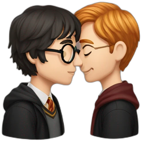 Emoji Harry potter kissing Ron Wesley emoji