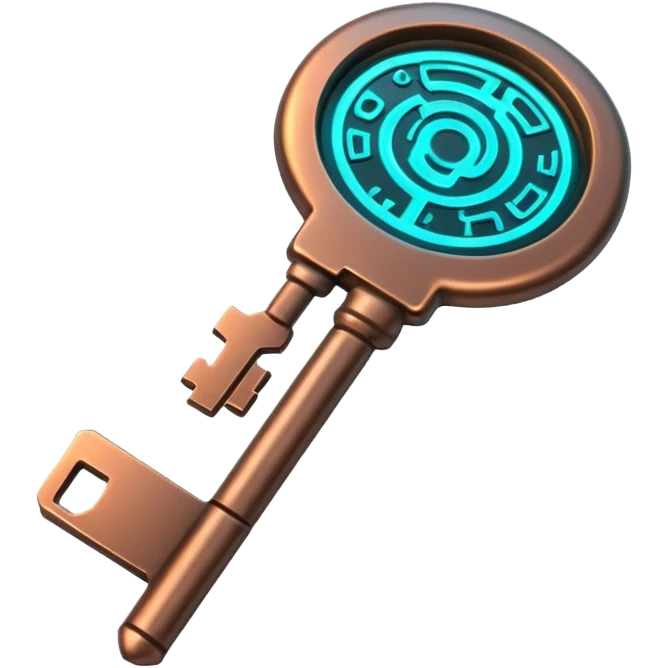 cyber neon bronze key emoji