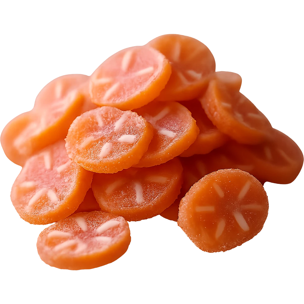 Isolate the sour candy on a transparent background, removing all background elements. emoji