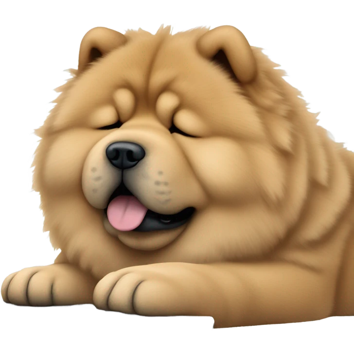 chow chow sleeping on computer keyboard emoji