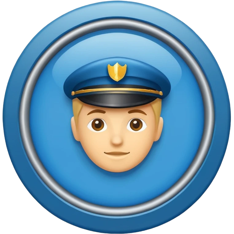 Blue icon with border control sign emoji