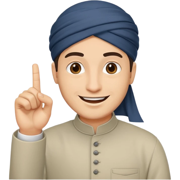 happy muslim man positive sign finger emoji