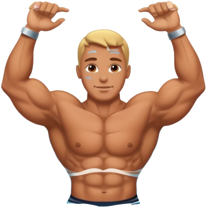 Bodybuilder swimming emoji