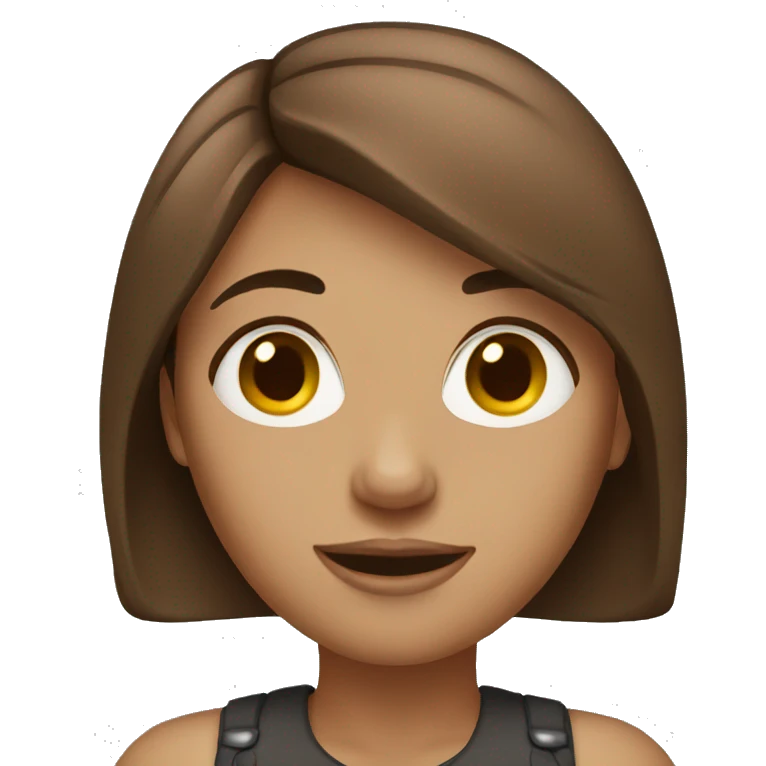 Medium brown hair woman emoji