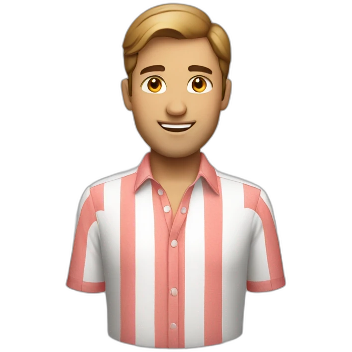 A handsome man wearing a red and white shirt emoji