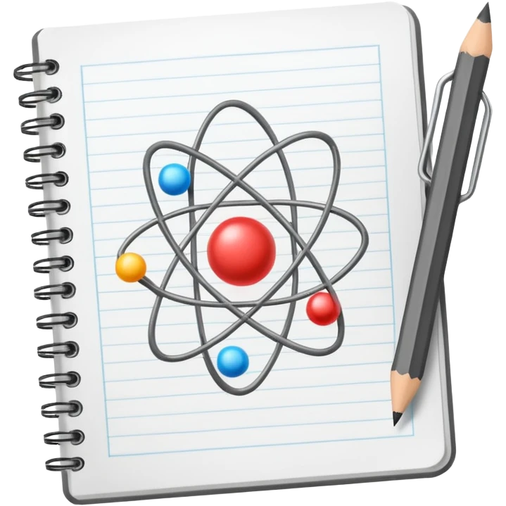 open notebook with an atom symbol on the page emoji