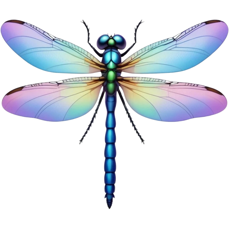 Peaceful Dragonfly change color  keep  black background  emoji