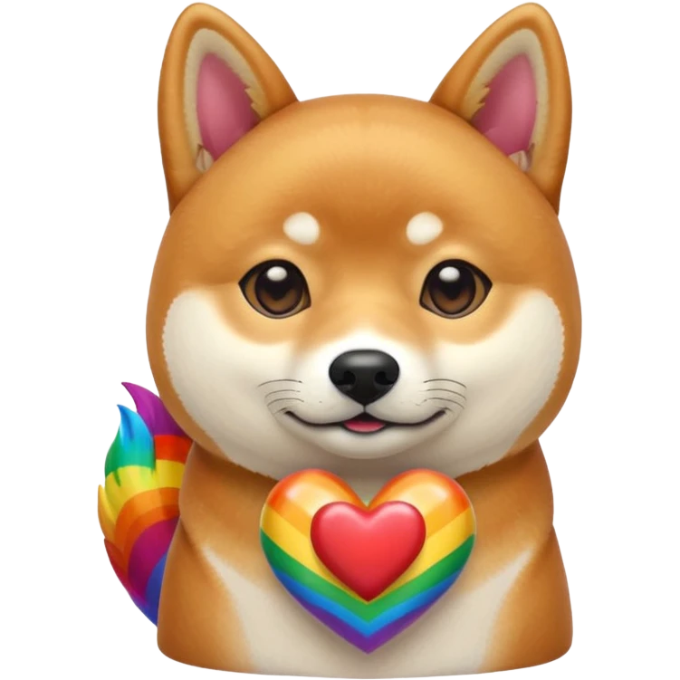 Shiba Jasper rainbow heart emoji