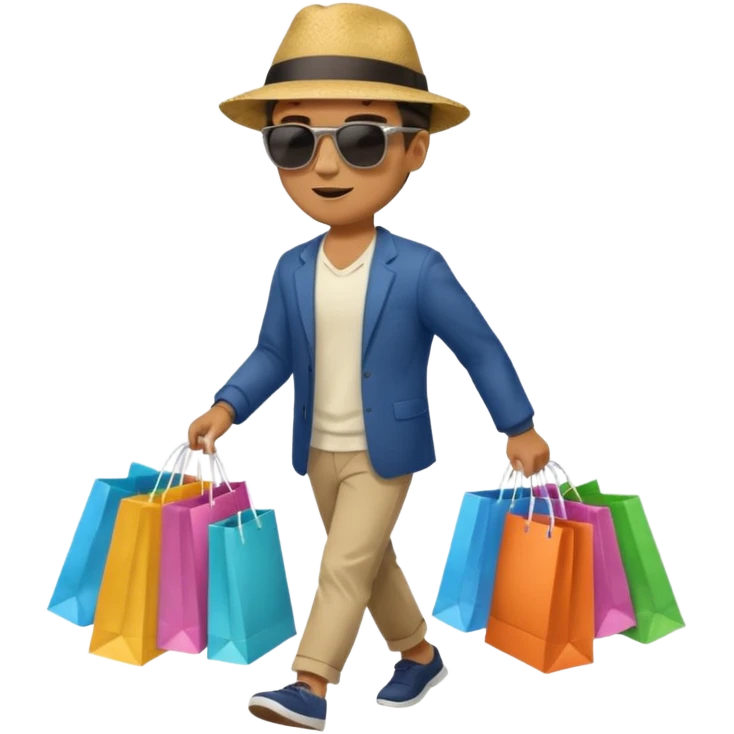 man walking with shopping bags emoji