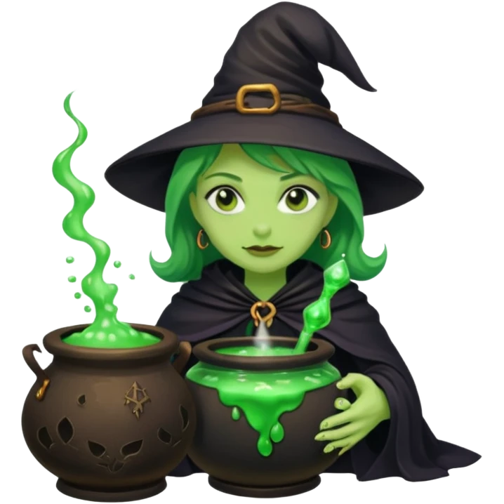 green witch cooking potion emoji
