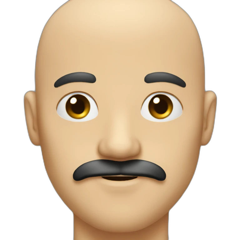 Bald men with long black mustache emoji