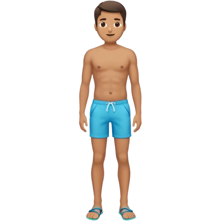 a man in Bermuda shorts as a swimsuit full body emoji