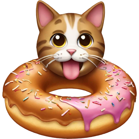 cat eating donut emoji
