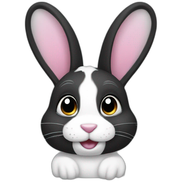 Black and white bunny emoji