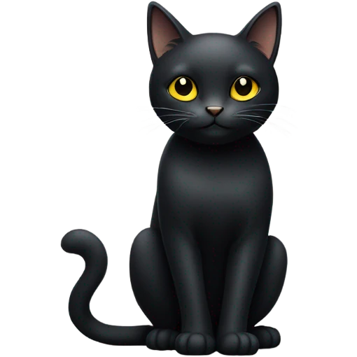 create a black cat siting emoji