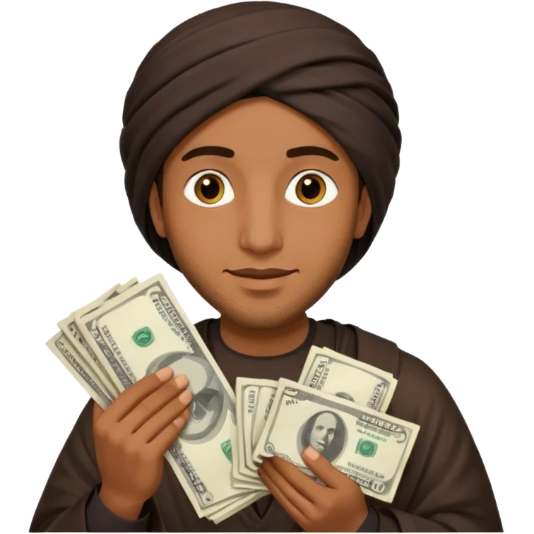 Un árabe  negro con mucha plata  emoji
