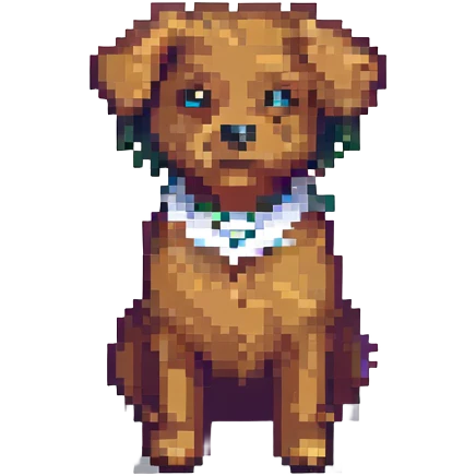 Toto the dog, pixel art, standing pose emoji