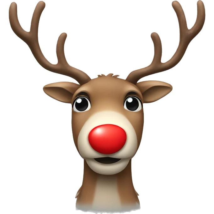 reindeer with a red nose emoji