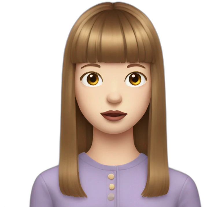 Mia Goth with bangs emoji