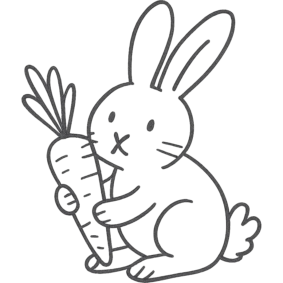 rabbit with a carrot emoji