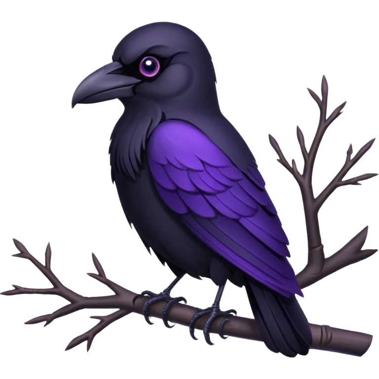 black raven with purple eyes emoji
