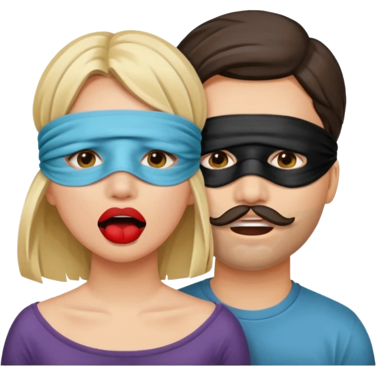 Sexy girl being gagged by man emoji
