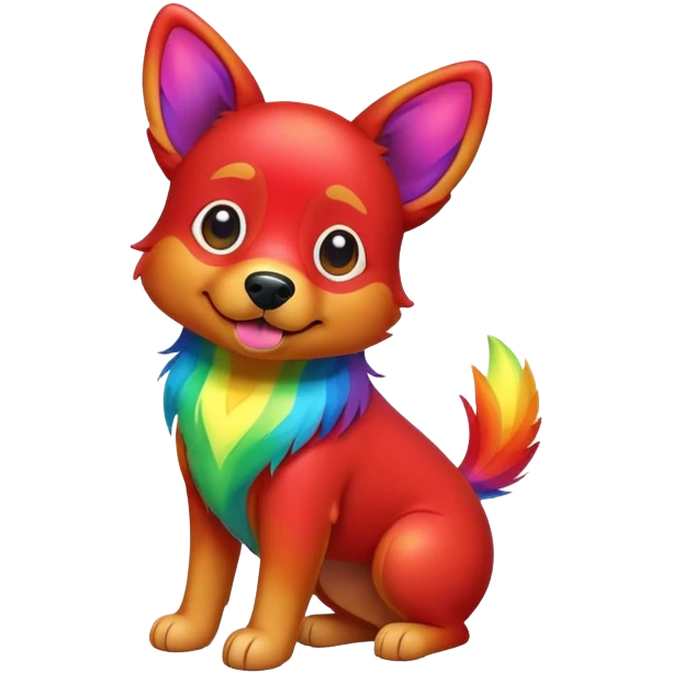 Rainbow red dog emoji