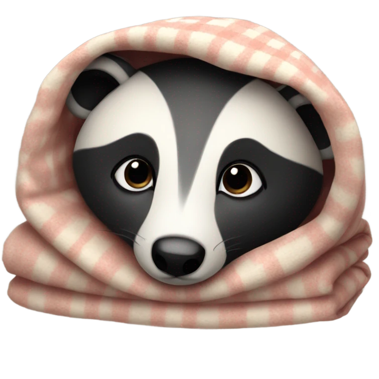 badger in cozy blanket emoji